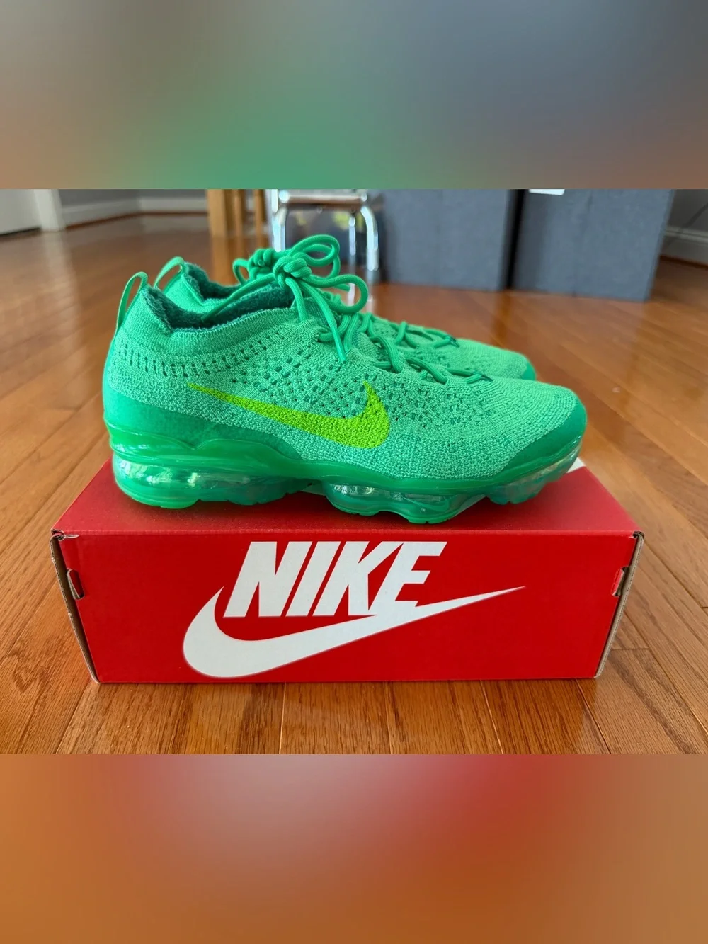 Nike Air Vapormax 2023 Flyknit W8 / M6.5 Green Shock sneakers - Picture 2 of 5